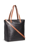 Madewell The Zip-top Medium Transport Tote In True Black Brown