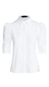 ALICE AND OLIVIA WILLA SCRUNCHED PUFF SLEEVE TOP