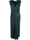 Sies Marjan Gretchen Wrap-effect Lurex Dress In Green