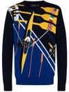 POLO RALPH LAUREN ROWING MOTIF INTARSIA-KNIT SWEATSHIRT