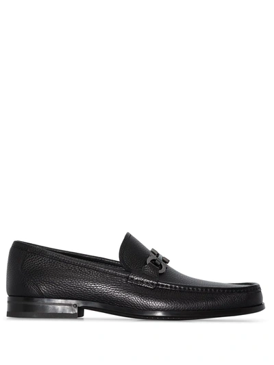 Ferragamo Horsebit Leather Mocassin Loafers In Black