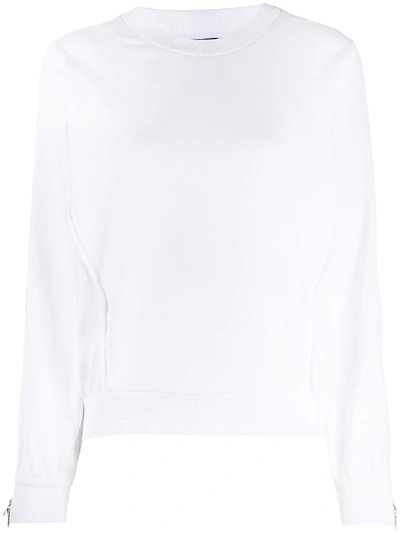 Diesel Satin-panelled Sweatshirt In White
