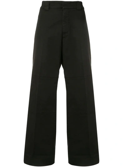 N°21 High-rise Wide-leg Cotton-poplin Trousers In Nero