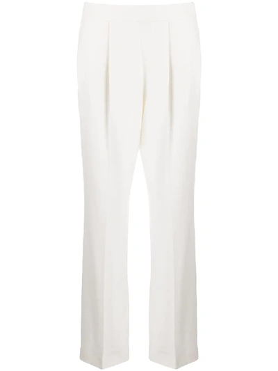 Agnona High-waisted Straight Leg Trousers In White