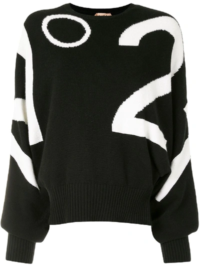 N°21 Intarsia Logo Jumper In Black