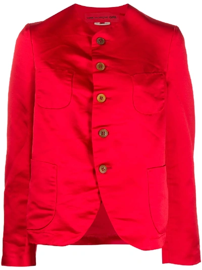 Comme Des Garcons Girl Single-breasted Fitted Blazer In Red