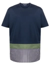 COMME DES GARÇONS HOMME DEUX CHECKED PANEL COTTON T-SHIRT