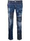 DSQUARED2 DISTRESSED CROPPED JEANS