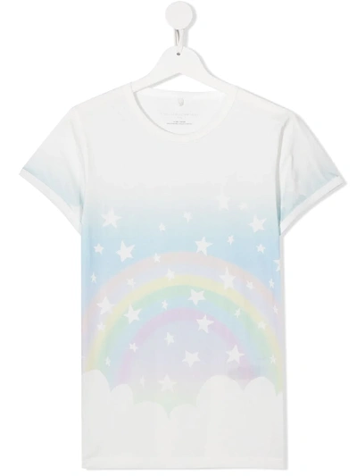 Stella Mccartney Kids' Magic Rainbow T恤 In White