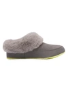 Sorel Go Coffee Run Faux Fur-lining Suede Slippers In Quarry