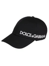 DOLCE & GABBANA BLACK COTTON BASEBALL CAP,11474034