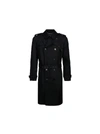 Saint Laurent Classic Plain Trench In Noir