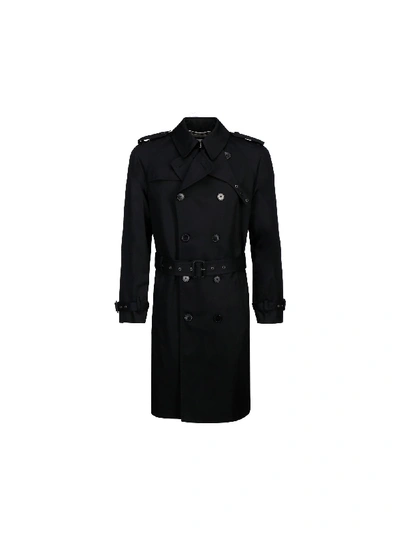 Saint Laurent Classic Plain Trench In Black