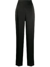 Max Mara Silk Palazzo Pants In Black