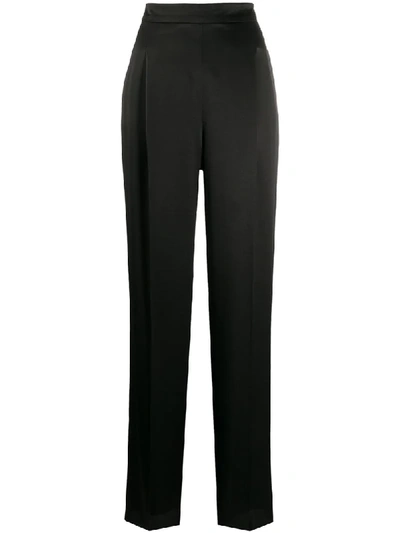 Max Mara Silk Palazzo Pants In Black