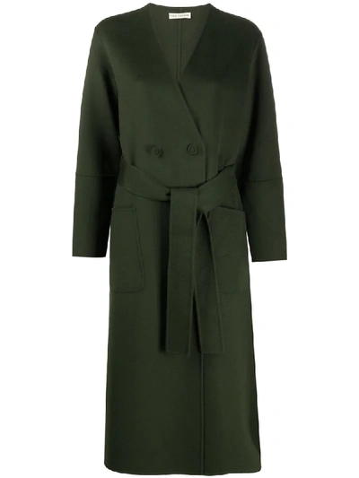 Ulla Johnson Gwyneth Double-breasted Belted Wool-felt Coat In Army Green