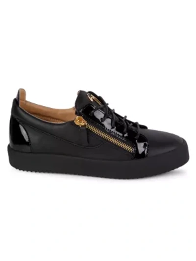 GIUSEPPE ZANOTTI MEN'S TWO-TONE LEATHER LOW-TOP PLATFORM SNEAKERS,400098914635