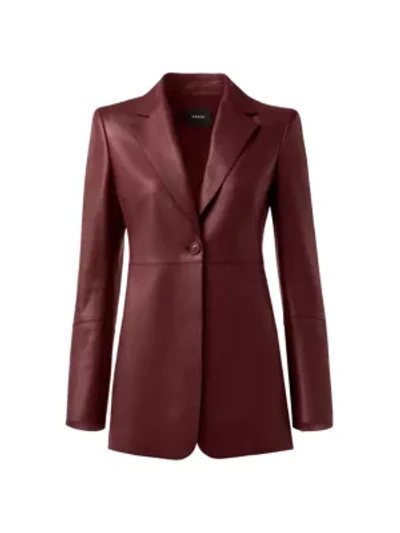 Akris Women's Leni Leather Single-button Jacket In Plum