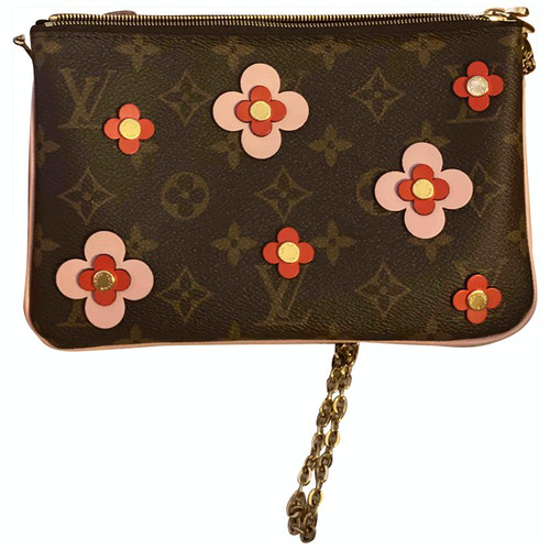 Pre-Owned Louis Vuitton Double Zip Brown Leather Handbag | ModeSens
