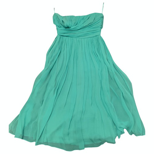 Pre-Owned Max Mara Green Silk Dress | ModeSens