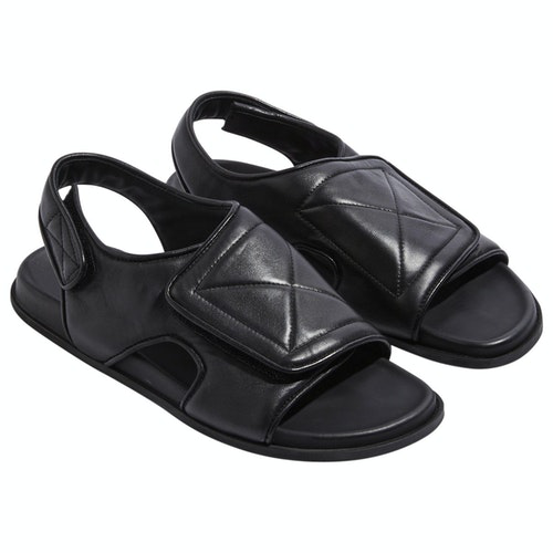 Pre-Owned Bassike Black Leather Sandals | ModeSens