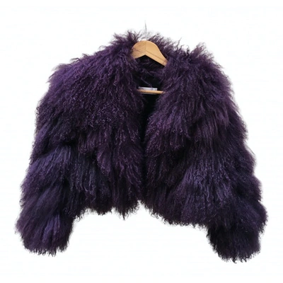 Pre-owned Sonia Rykiel Purple Mongolian Lamb Jacket