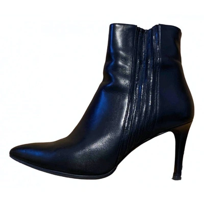 Pre-owned Barbara Bui Leather Ankle Boots In Black