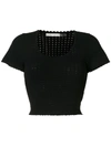 ALICE AND OLIVIA CIARA CROPPED KNITTED TOP