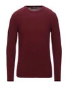 Grey Daniele Alessandrini Sweater In Maroon