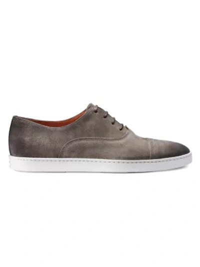Santoni Lace-up Suede Shoes In Grey