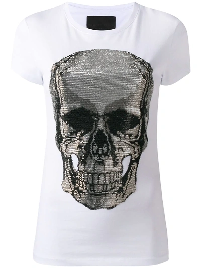 Philipp Plein Skull Print T-shirt In White