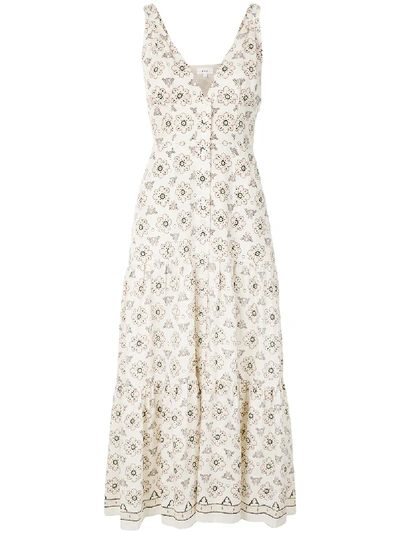 A.l.c Embroidered Flared Midi Dress In Multicolour