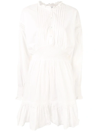 Designers Remix Pleated Bib Mini Dress In White