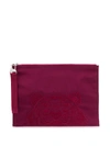 KENZO TIGER-EMBROIDERED CLUTCH