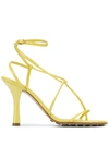 Bottega Veneta The Line Wraparound Leather Sandals In Gold