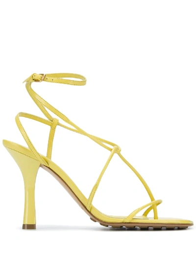 Bottega Veneta The Line Wraparound Leather Sandals In Yellow