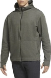 Nike Restore Dri-fit Full Zip Fleece Hoodie In Sequoia/ Heather/ Black