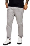 TOPMAN PLEATED FRONT TAPERED TROUSERS,68N71TGRY