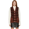 GANNI GANNI BROWN AND BLACK CASHMERE KNIT waistcoat