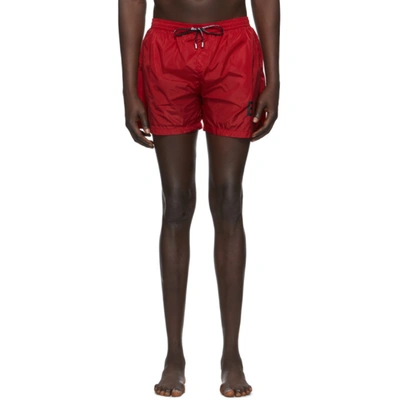 Balmain Logo-print Swim Shorts In 600red/bla