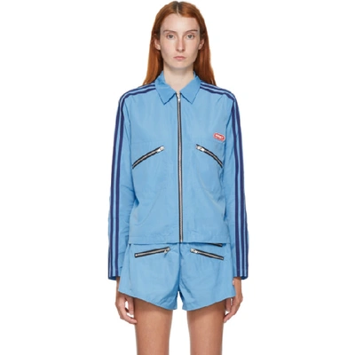 Adidas Lotta Volkova Blue Zip Shirt Jacket In Light Blue
