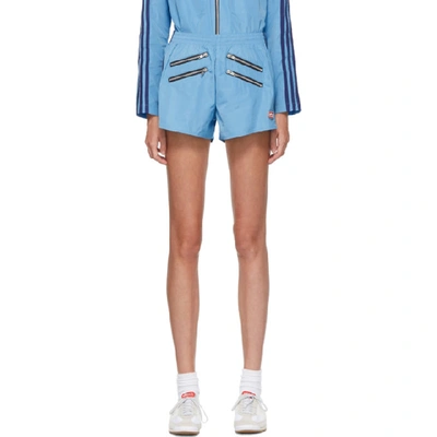 Adidas Lotta Volkova Blue Zip Shorts In Light Blue