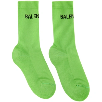 Balenciaga 绿色 Tennis 徽标中筒袜 In Green