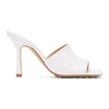 BOTTEGA VENETA WHITE STRETCH HEELED SANDALS