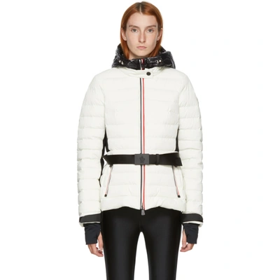 Moncler Bruche Belted Quilted Shell Down Jacket In White