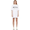Msgm Printed Logo T-shirt Dress In 01 Optical