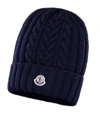 MONCLER WOOL LOGO BEANIE HAT,15755164