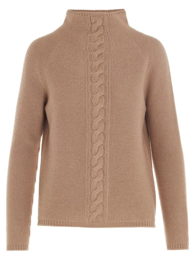 's Max Mara Cashmere Knit Mock Neck Sweater In Beige