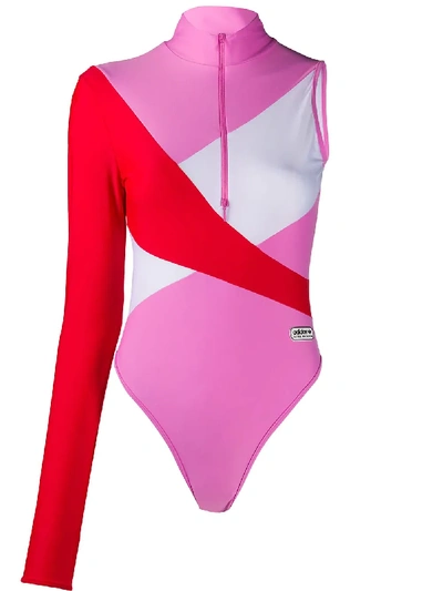 Adidas X Lotta Volkova One Sleeve Swimsuit Ft5875 In Pink