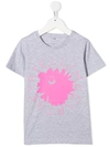 Stella Mccartney Gray T-shirt With Logo Print In Grey